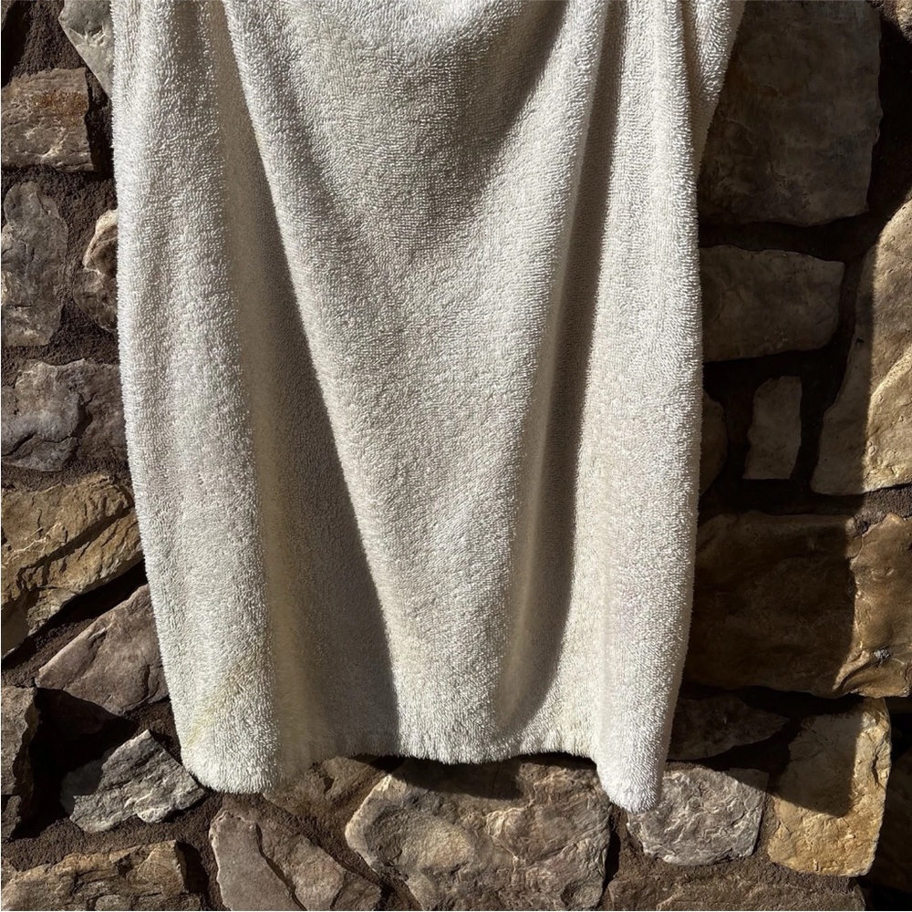 Aegean Apparel Bath Wrap French Terry Butterfly Embroidered Towel Robe 90s - Picture 7 of 11
